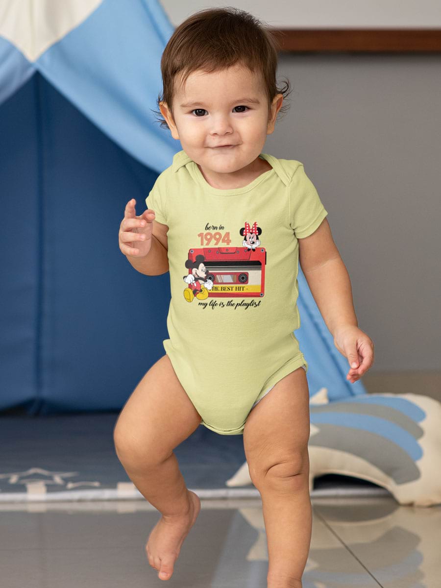 Retro Mickey Minnie Birthday V2 Babysuit - Second View